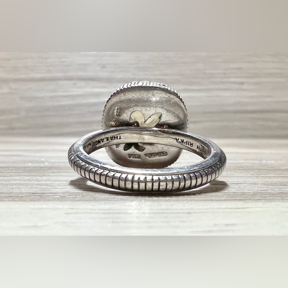 Designer Judith Ripka Sterling Silver Pale Green Prasiolite Ring, Size 7.5 - Picture 5 of 13